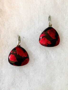 SOHO Ruby Pigment & Diamond Earrings. Handcrafted in Italy